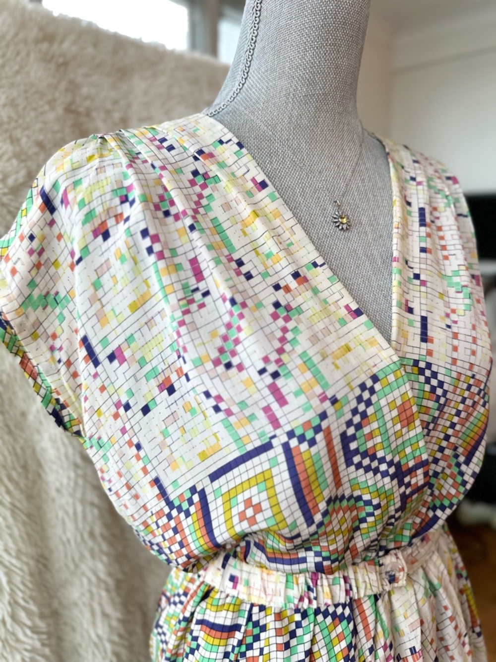 Presley Skye Mosaic print silk dress